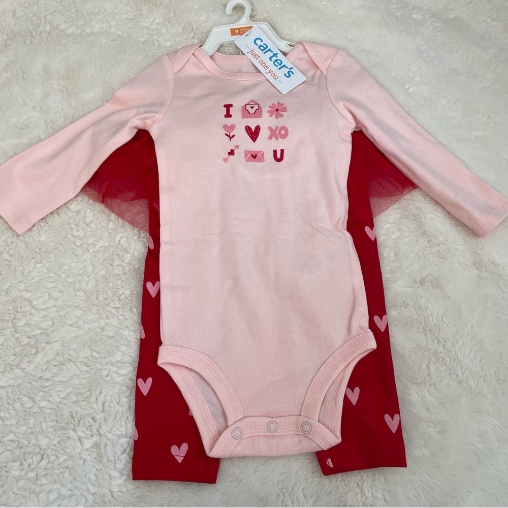 Carter's‎ Baby Valentine Hearts Tutu Top & Bottom Set 2 Piece